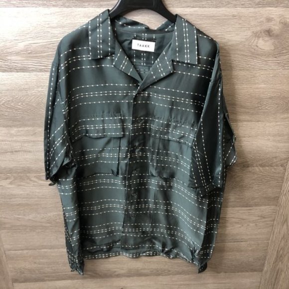 Taakk Medium Green Textured Jacket Collared NWOT - Picture 1 of 6